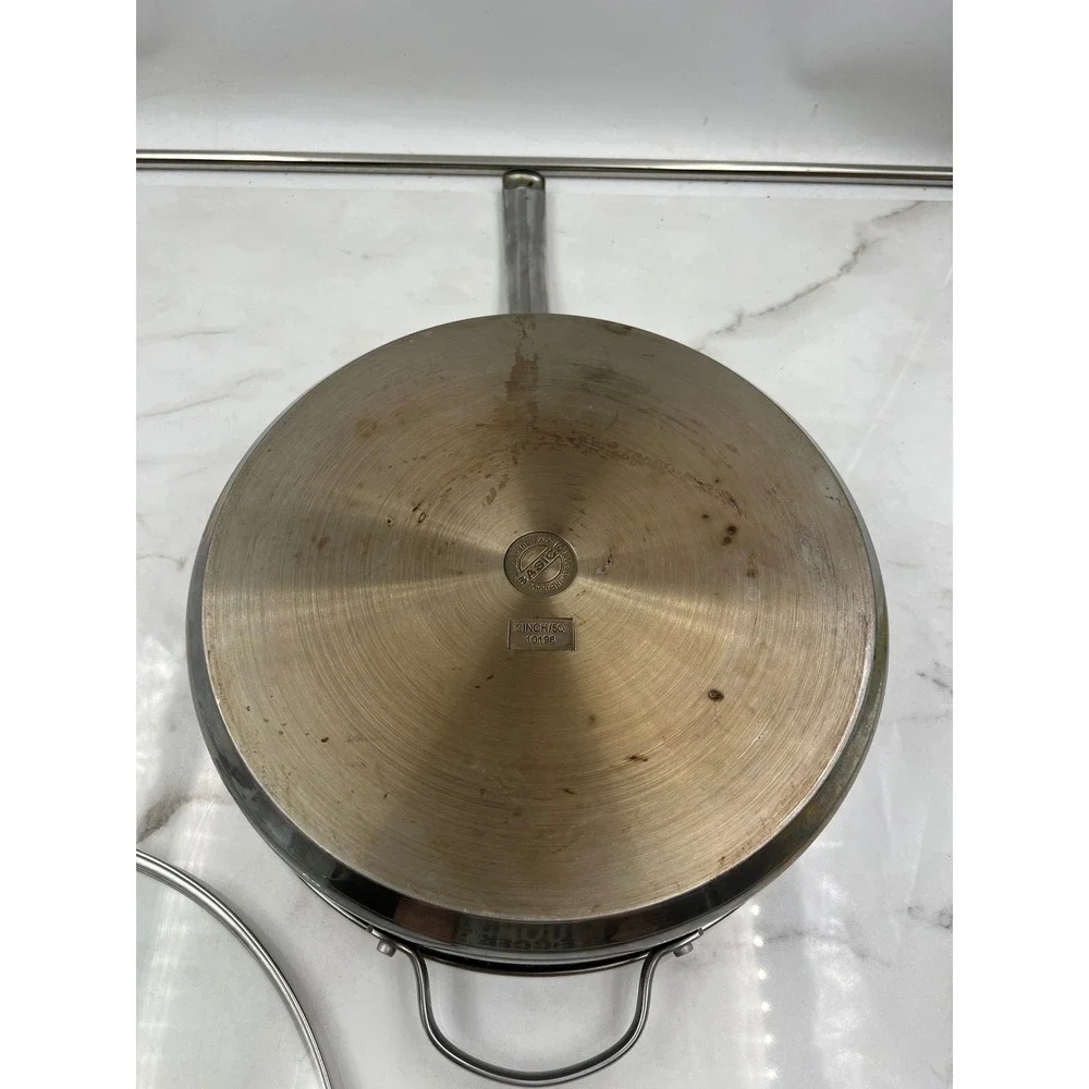 Tools of the Trade Basics 12 Inch 5QT Stainless Steel Saute Pan with Glass Lid